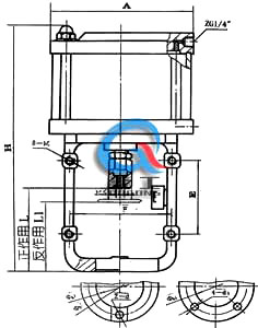 ZSA/B气动活塞式执行器结构图