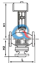 比例积分电动调节阀(三通)外形图