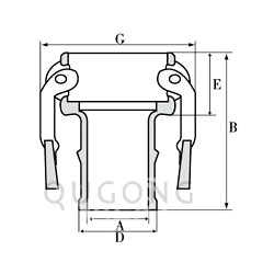 C型不锈钢快速接头外形尺寸图