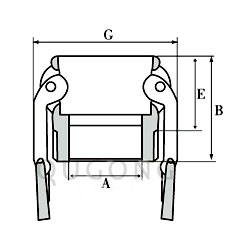 D型不锈钢快速接头外形尺寸图