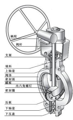 双偏心蝶阀结构图