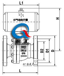 衬氟气动球阀配GT执行器 