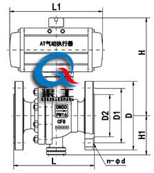 衬氟气动球阀配AT执行器 