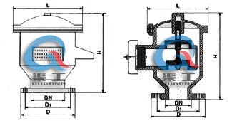 JAV夹套保温呼吸阀外形结构图