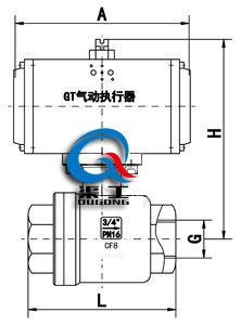 内螺纹气动球阀 (二片式) 