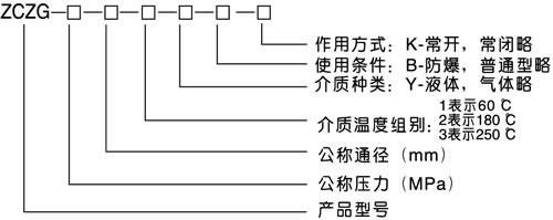 ZCZG/ZCZH高温高压电磁阀型号编制说明